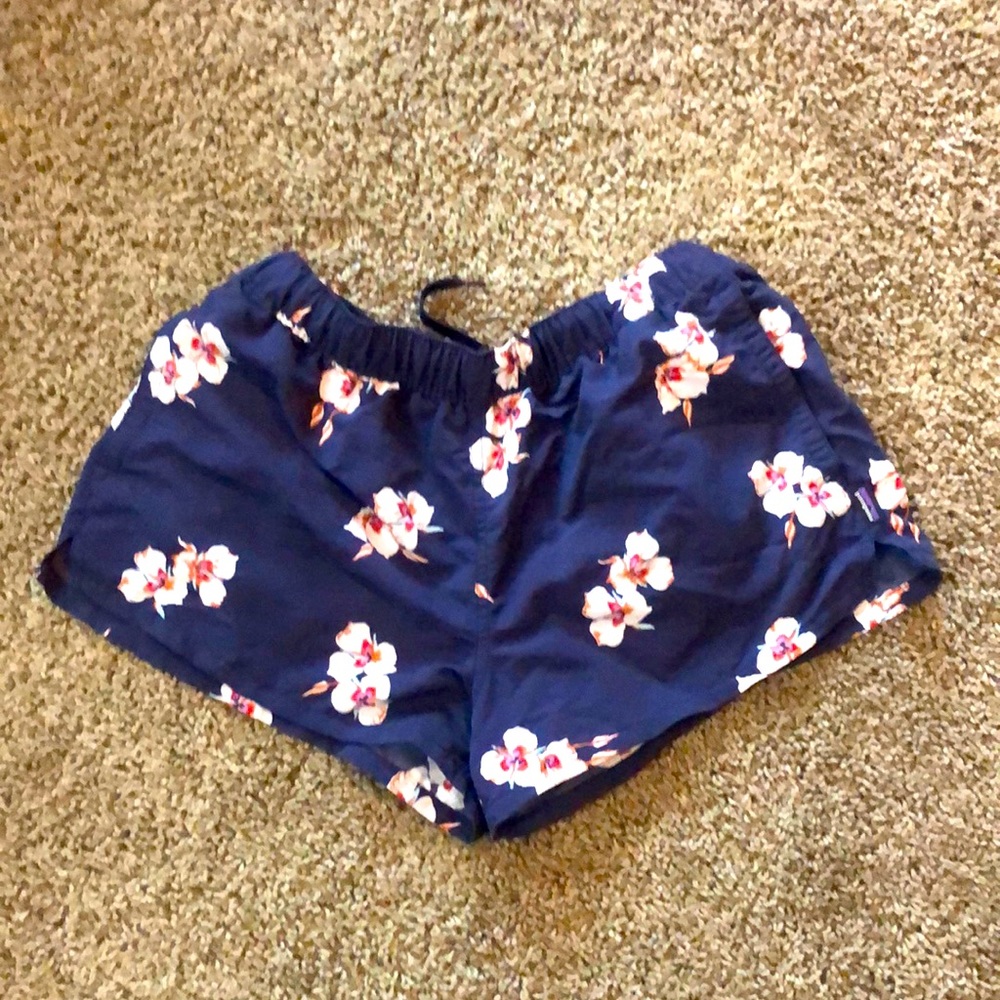 Patagonia Navy Blue Floral Athletic Shorts